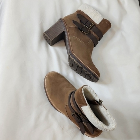 NEW White Mountain Rialto Joker II Brown Suede Chunky Chastity Boots Sherpa Warm - Picture 12 of 15